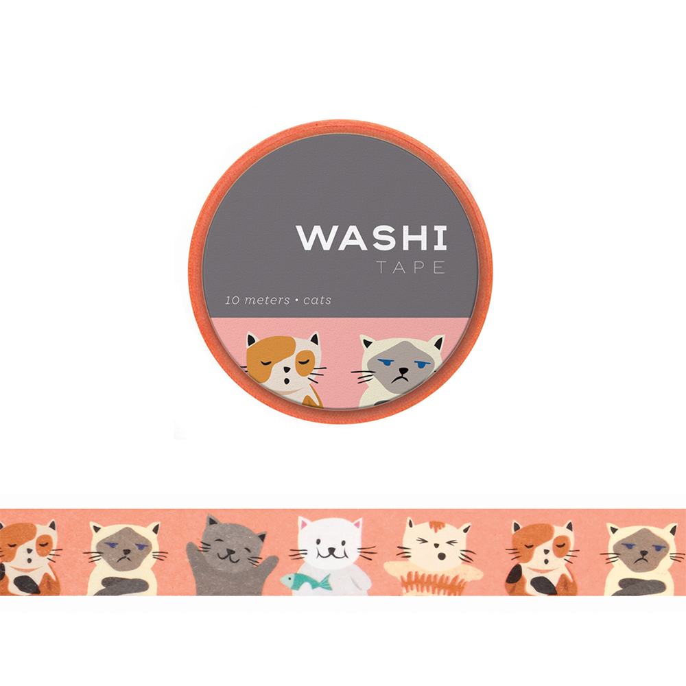 Washi Tape, Art & School, 670795, Girl of All Work, Washi Tape, Cats